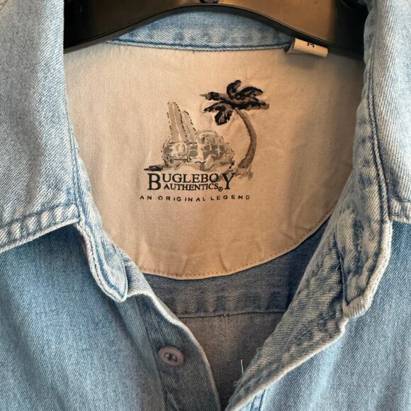 Mens Vintage Bugle Boy Denim Short Sleeve Shirt - Size Medium - Picture 3 of 5